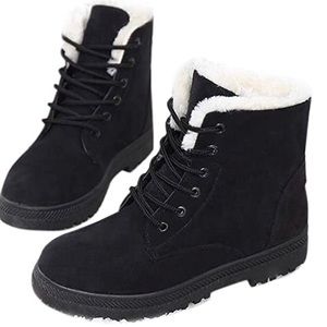 Black fuzzy ankle boots